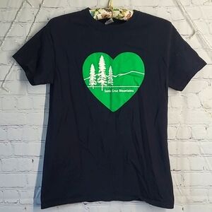 Santa Cruz California CA Redwoods Mountains Black Tee Tshirt Womens Size Small